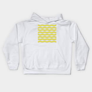 Yellow and black wave lines Kids Hoodie